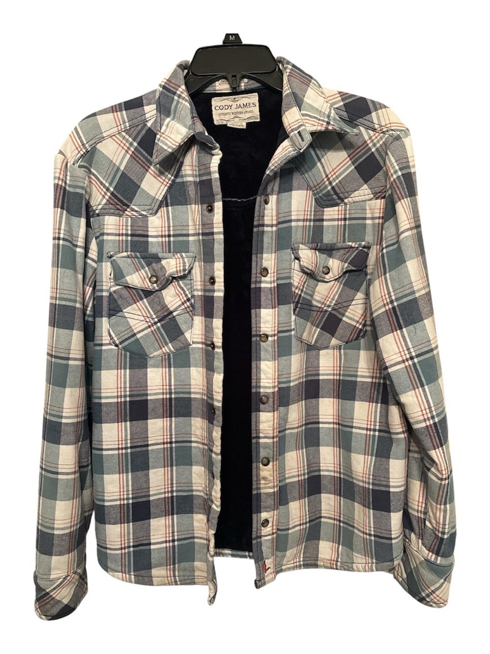 Cody James Men’s Plaid Shirt Jacket - Blue & White